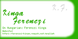 kinga ferenczi business card